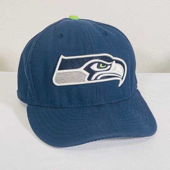 Seattle Seahawks Football NFL New Era Fitted Hat 7 1/4 59Fifty Navy Embroidered - Picture 1 of 11